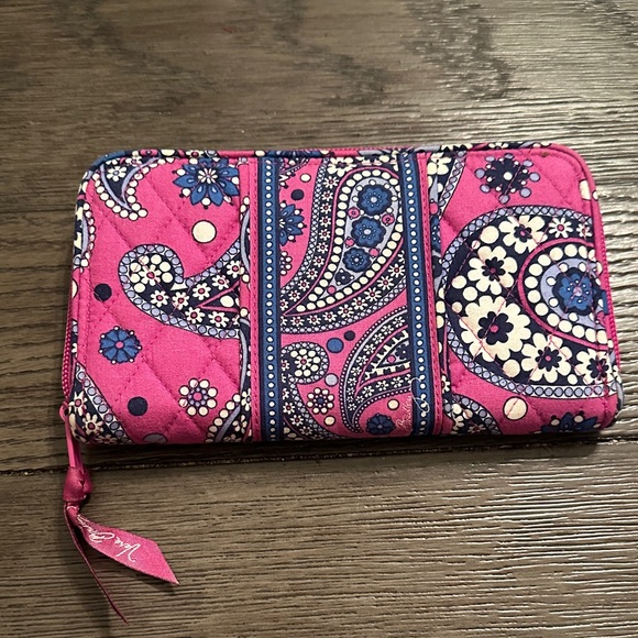 Vera Bradley Handbags - Vera Bradley Pink and Blue Paisley Wristlet